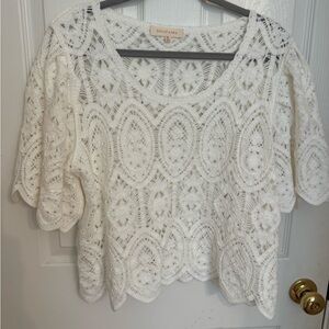 Solitaire Crochet White Top Size Medium